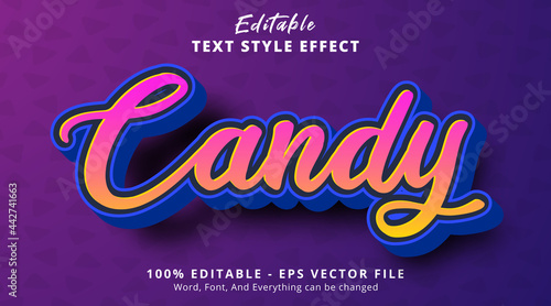 Candy text with hype gradient style effect, editable text effect