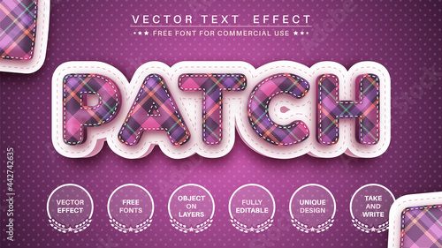 Patch stitch - edit text effect, font style photo