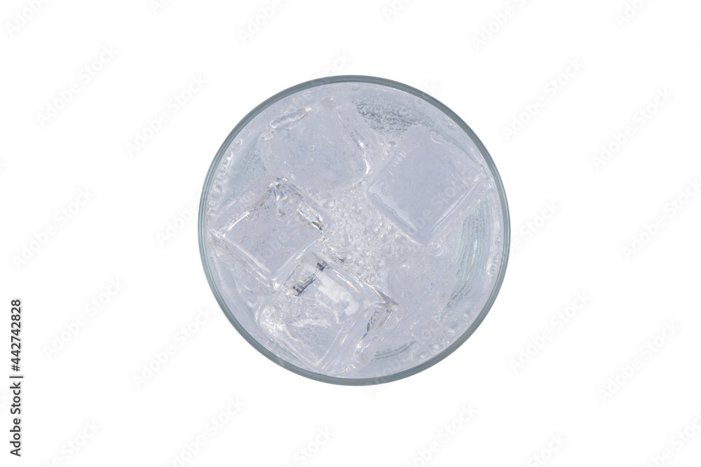 Vaso con refresco de tónica visto desde arriba Vaso con refresco de tónica visto desde arriba