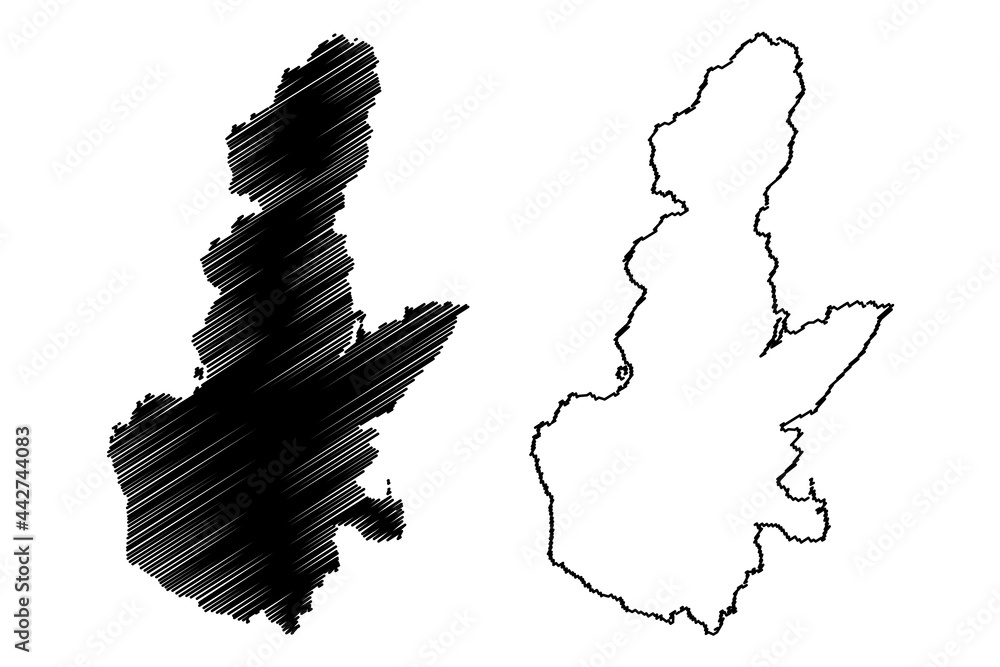 Brescia province (Italy, Italian Republic, Lombardy region) map vector illustration, scribble sketch Province of Brescia map