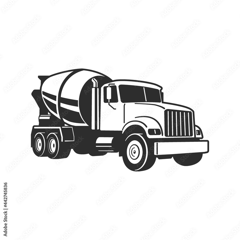 Concrete Mixer Truck. Vector Illustration. Concrete Mixer Truck. Vector