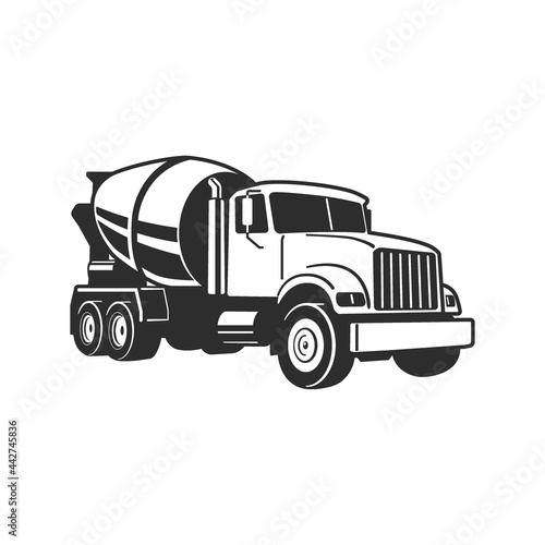 Concrete Mixer Truck. Vector Illustration. Concrete Mixer Truck. Vector Illustration. Concrete Mixer Truck. Vector Illustration