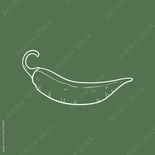 Hot Pepper Line vector illustration. Detailed Food icon for mobile concept, print, menu, and web apps. For for restaurant, bar, vegan, healthy and organic food, market, farmers market.