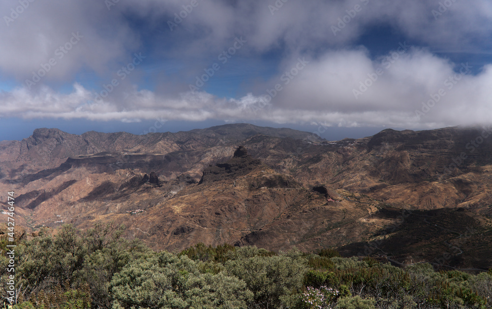 Gran Canaria, landscape of the central part of the island, Las Cumbres, ie The Summits, hiking route 
Cruz de Timagada - Lajas del Nublo - Aserrador - Chimirique