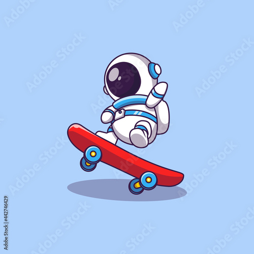 cute astronaut skater logo