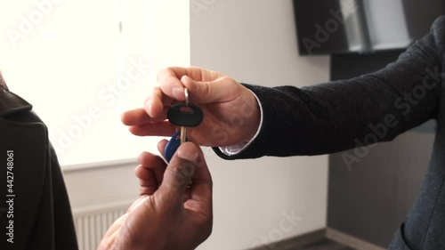 Young couple investing in buyng new property photo