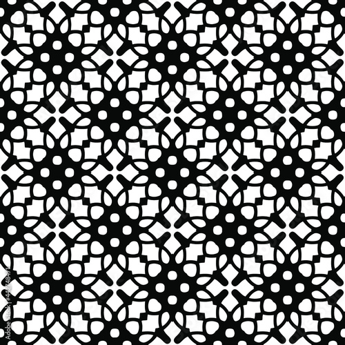 floral seamless pattern background.Geometric ornament for wallpapers and backgrounds. Black and whitepattern. 