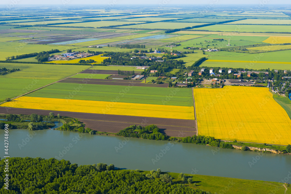 Cultivation of cereals. Krasnodar region, top view