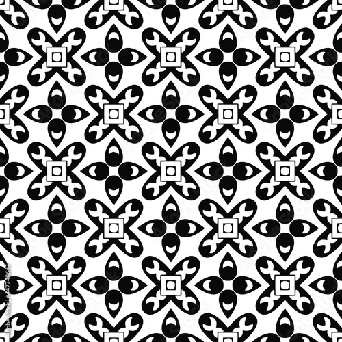 floral seamless pattern background.Geometric ornament for wallpapers and backgrounds. Black and whitepattern. 