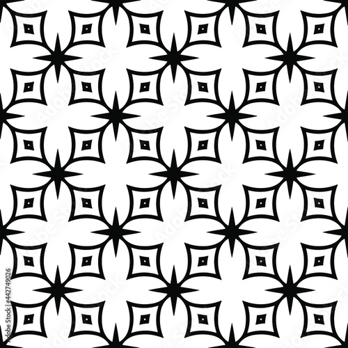  floral seamless pattern background.Geometric ornament for wallpapers and backgrounds. Black and white   pattern.  © t2k4
