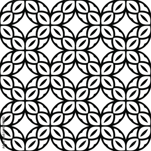  floral seamless pattern background.Geometric ornament for wallpapers and backgrounds. Black and white   pattern. 