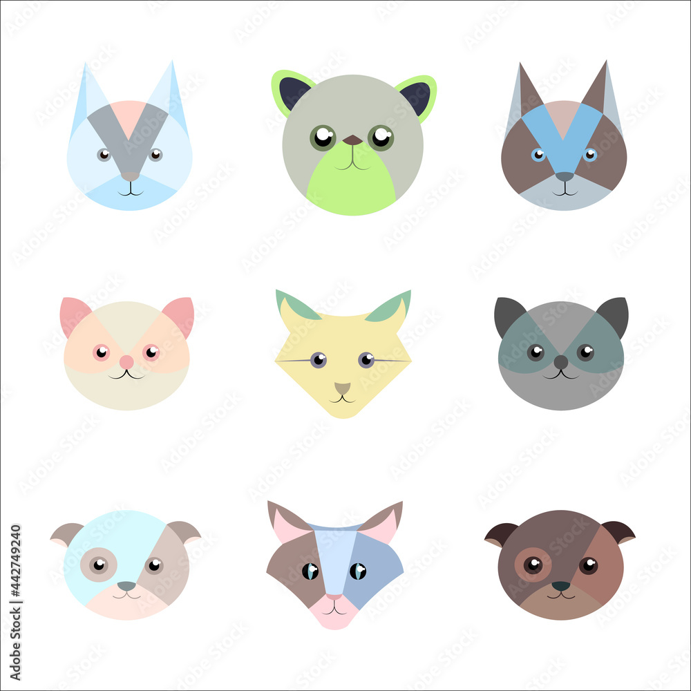 Obraz premium set of cute animals