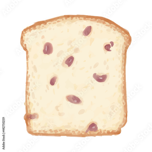 レーズンパン　水彩絵具風　リアルなイラスト