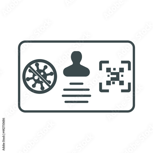 Vaccination certificate vector icon. Isolated vaccine passport sign design on a white background.