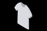T shirt isometric illustration. White top shirt isolated on white background. T shirt mockup.
