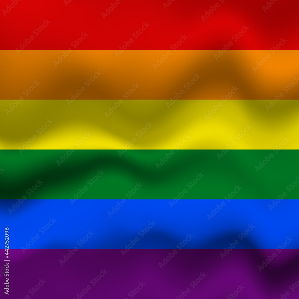 Flag LGBT squared icon, badge or button. Template design, vector illustration. Love wins. LGBT symbol in rainbow colors. Gay pride silk textile background Flag LGBT squared icon, badge or button. Template design, vector illustration. Love wins. LGBT symbol in rainbow colors. Gay pride silk textile background