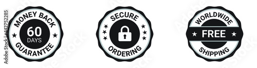 Money back guarantee, Free Shipping Trust Badges ,Trust Badges