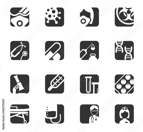 Coronavirus COVID-19 icon set