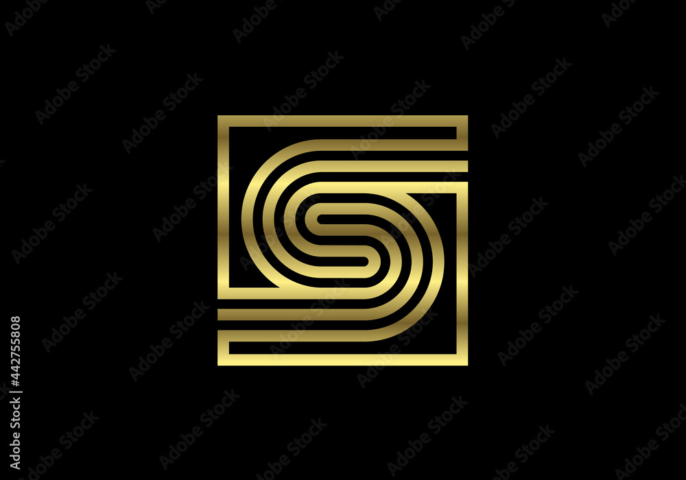 Golden Capital Lines Letter S. Creative Line Letters Design, Graphic Alphabet Symbol For Logo, Poster, Invitation. Vector Illustration Golden Capital Lines Letter S. Creative Line Letters Design, Graphic Alphabet Symbol For Logo, Poster, Invitation. Vector Illustration