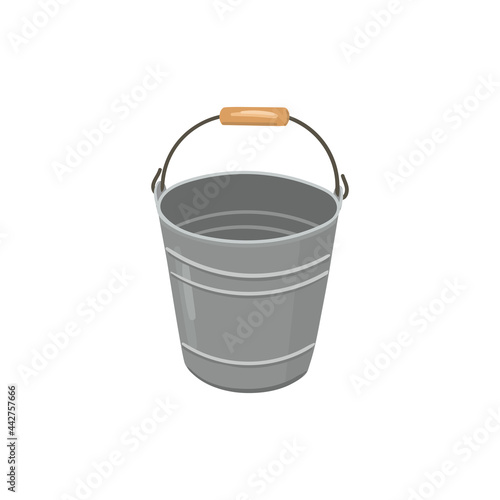 Metal bucket hand drawn vector illustration
