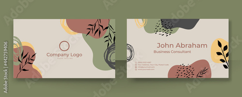 Set floral vintage business cards, invitations, announcements. Beauty and fashion business card templates