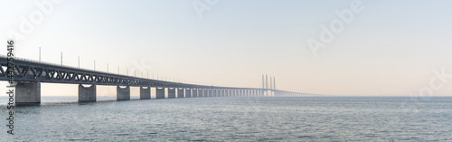 panorama view of the Oresund bridge between Denmark and Sweden
