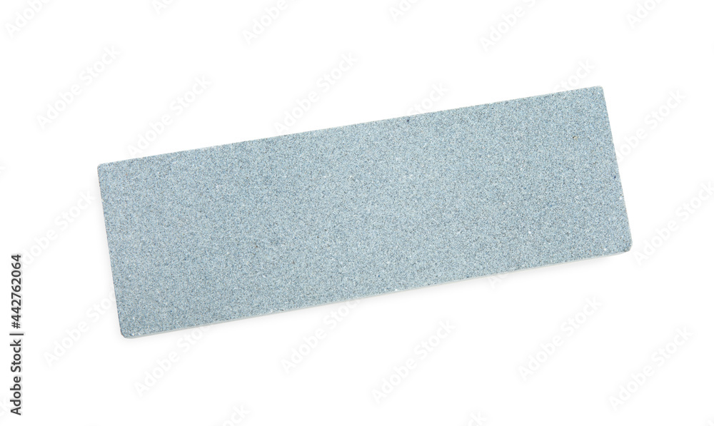 Sharpening stone for knife isolated on white, top view Sharpening stone for knife isolated on white, top view
