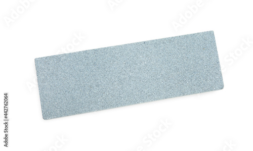Schilderij op canvas Sharpening stone for knife isolated on white, top view
