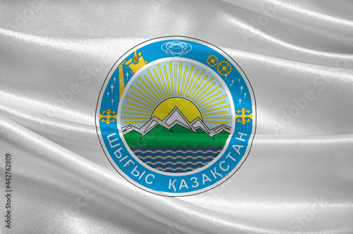 Flag of East Kazakhstan Region in Kazakhstan photo