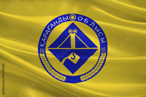 Flag of Karaganda Region in Kazakhstan photo