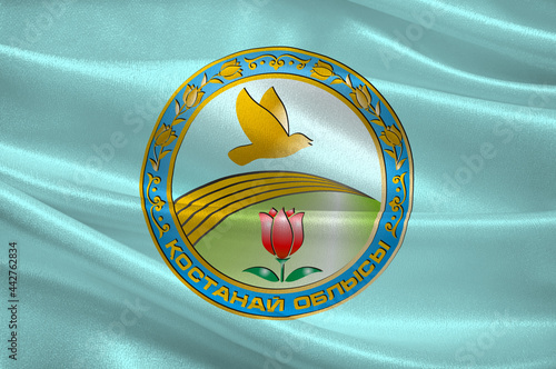 Flag of Kostanay Region in Kazakhstan photo