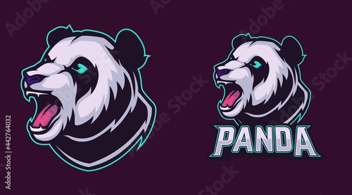 Angry Panda Vector Mascot Illustration.