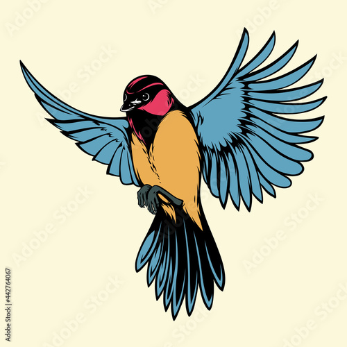 Titbird Handdrawn Vector Illustration.
