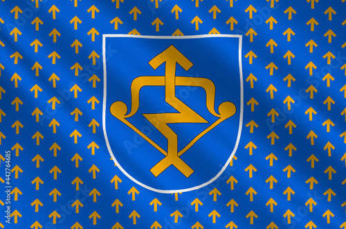 Flag of Mazeikiai in Telsiai County in Lithuania photo