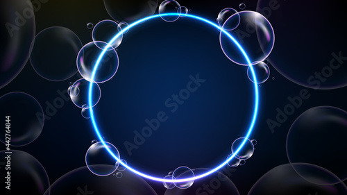 abstract background of futuristic technology bubble glowing frame