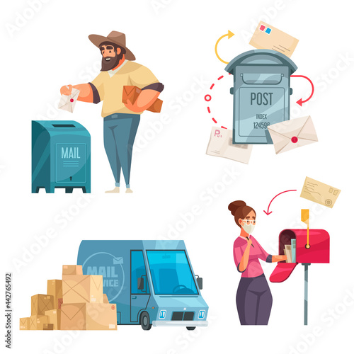 Post Office Cartoon Compositions