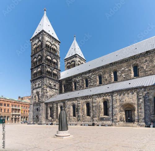 view of the Lund Cathedral in southern Sweden photo