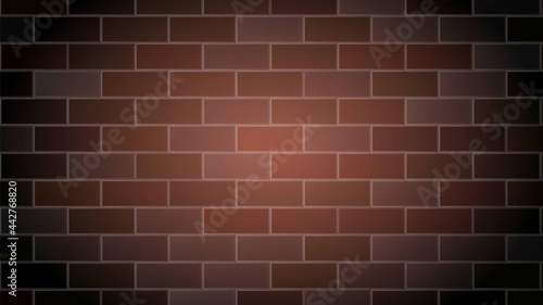 Brick Wall Background Cement Relief Texture Vector. Old Red Building Brick Wall Design Parchment Decoration, Construction Blocks Backdrop. Architecture Template Flat Cartoon Illustration
