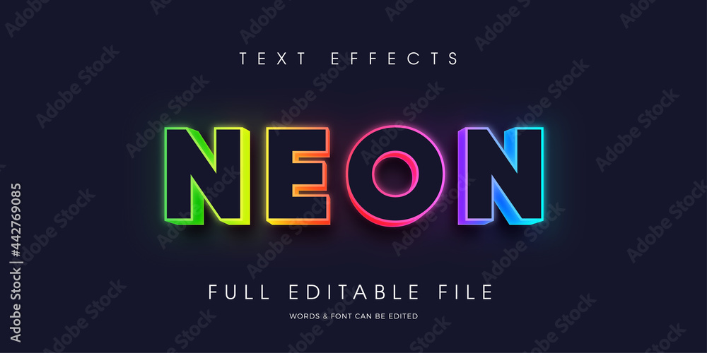 Modern Neon bright text effect Full editable text Modern Neon bright text effect Full editable text