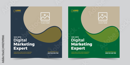 Digital marketing corporate social media and instagram post template
