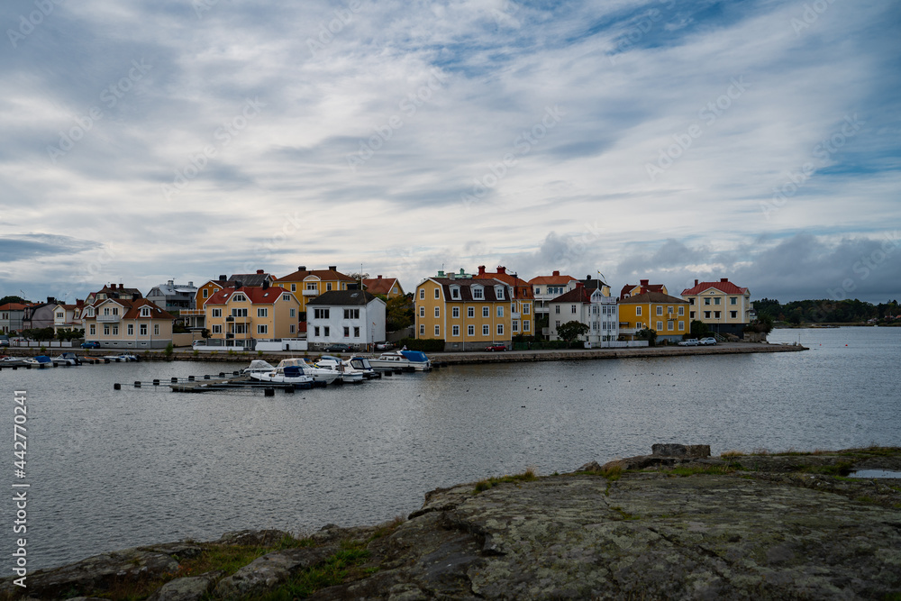 Karlshamn in sweden at the harbor
