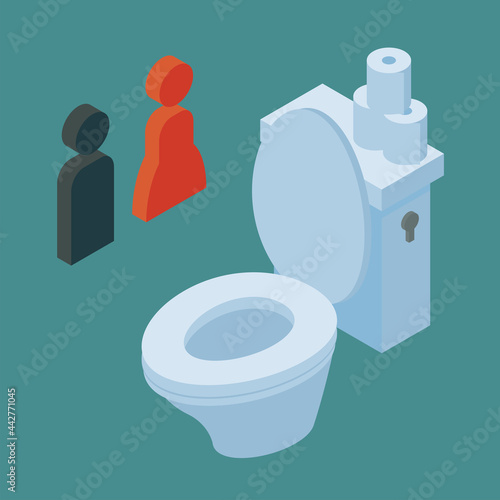 水洗トイレのベクターイラスト素材