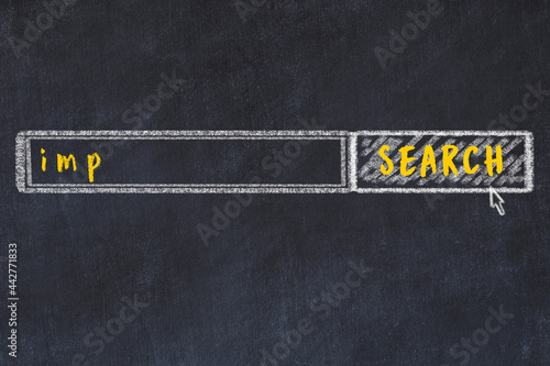 Chalk sketch of browser window with search form and inscription imp