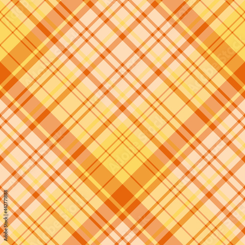 Seamless pattern in orange and yellow colors for plaid, fabric, textile, clothes, tablecloth and other things. Vector image. 2