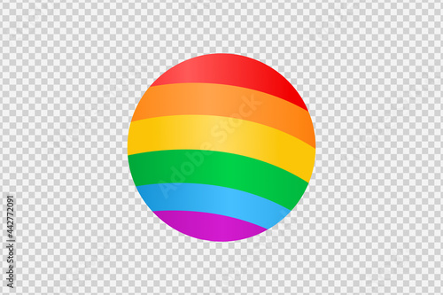 Rainbow LGBT circle. shape  isolated on png or transparent  background, Symbol of LGBT gay pride,vector illustration