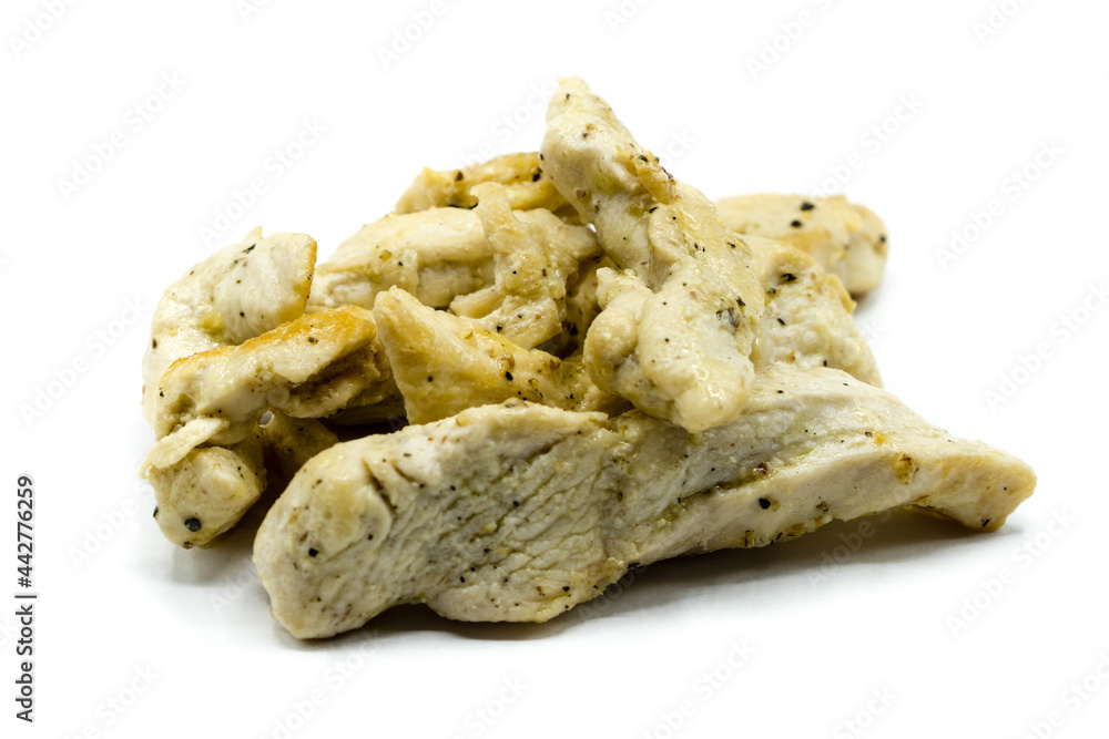 Roasted Chicken Sliced ​​Isolated on White Background
