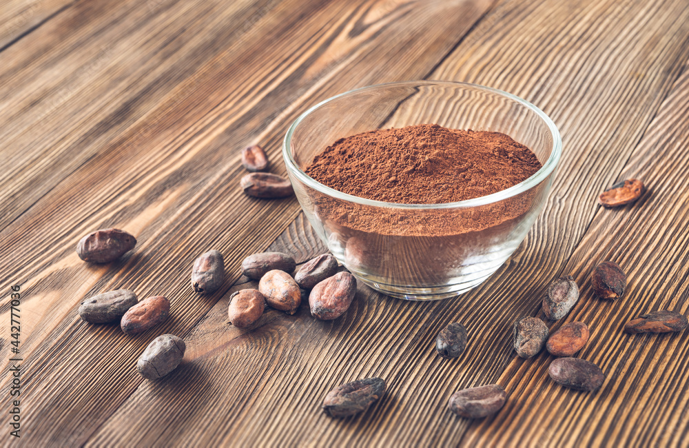 Bowl of cocoa powder Bowl of cocoa powder