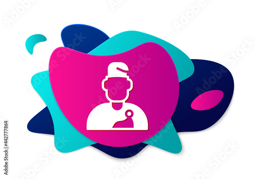 Color Wizard warlock icon isolated on white background. Abstract banner with liquid shapes. Vector
