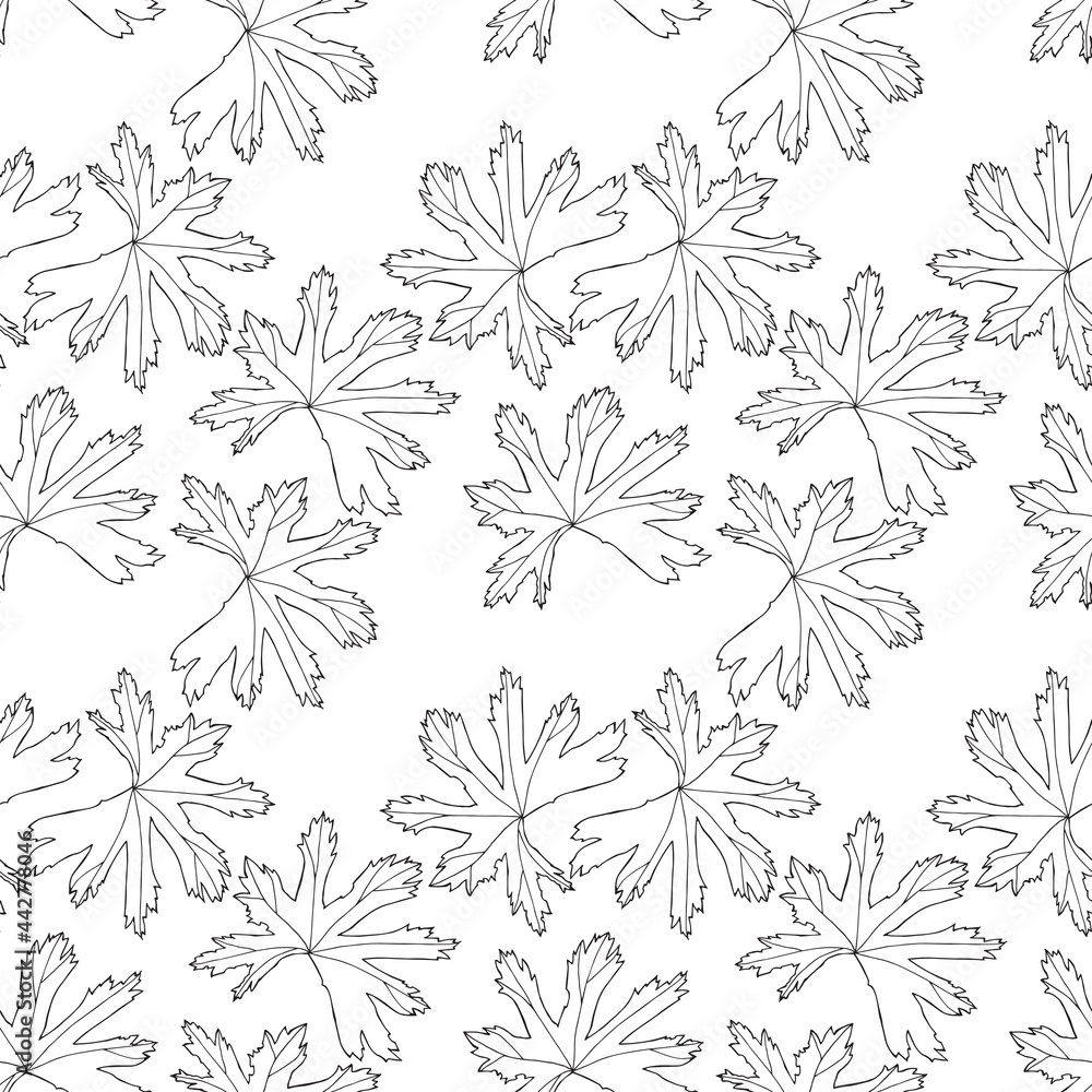 Seamless pattern. Vector illustration with leaves. Doodle sketch. Seamless pattern. Vector illustration with leaves. Doodle sketch.