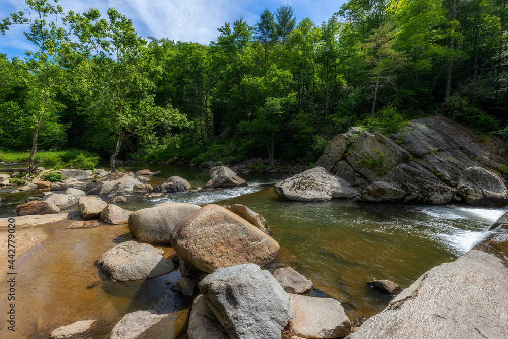 Elk River in the Pisgah National Forest in North Carolina, USA Elk River in the Pisgah National Forest in North Carolina, USA